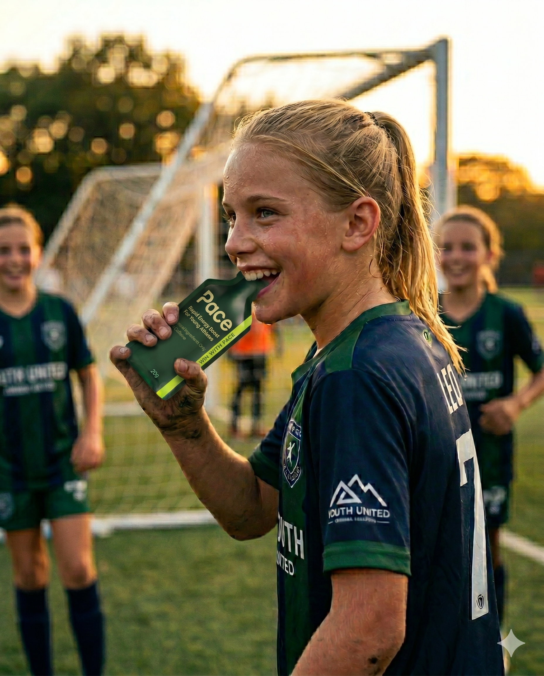 Young athlete drinking Pace